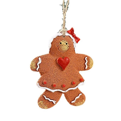 Christmas Cute Gingerbread Resin Party Festival Hanging Ornaments