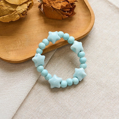 Jingdezhen Ceramic Bracelet New Color-free Women's Summer Student's Antique Beaded Bracelet Small Fresh And Popular