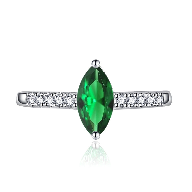 Minimalist Solid Color White Copper Inlay Zircon Rings