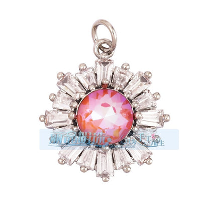 1 Piece Copper Geometric Heart Shape Snowflake Pendant Jewelry Accessories