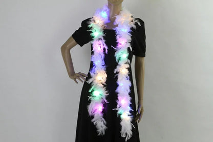 Christmas LED Feather Pendant Christmas Tree Decoration Glowing Feather Strip Holiday Party Decoration Feather Strip