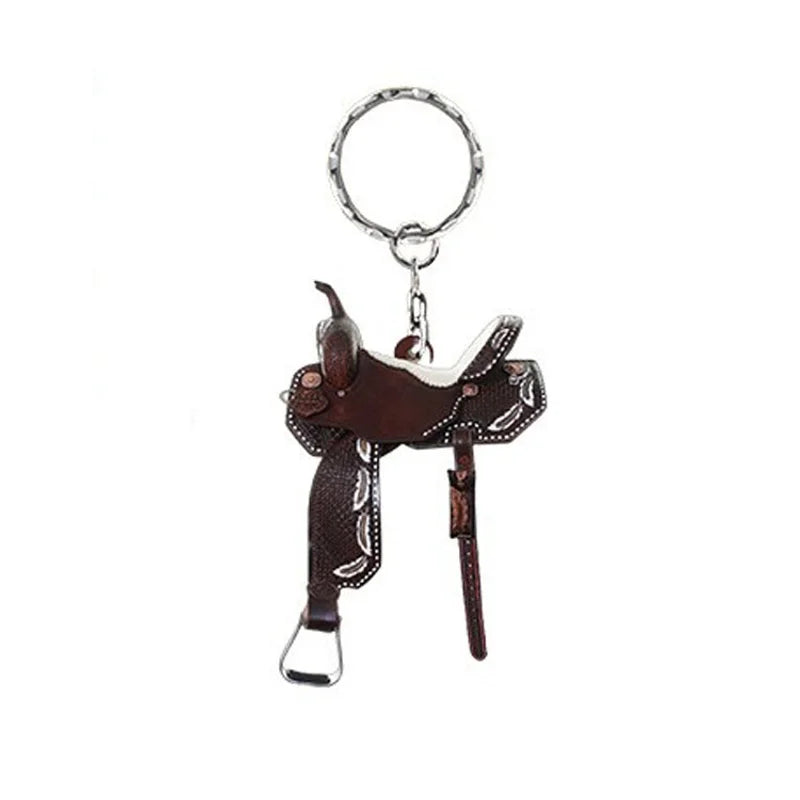 Saddle AcrylicKeychain Cross-border New Western Denim Saddle Keychain Pendant Schoolbag Pendant