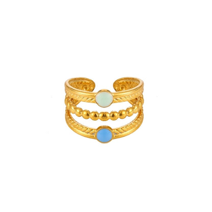 Elegant Minimalist Geometric 304 Stainless Steel Enamel Stainless Steel Rings