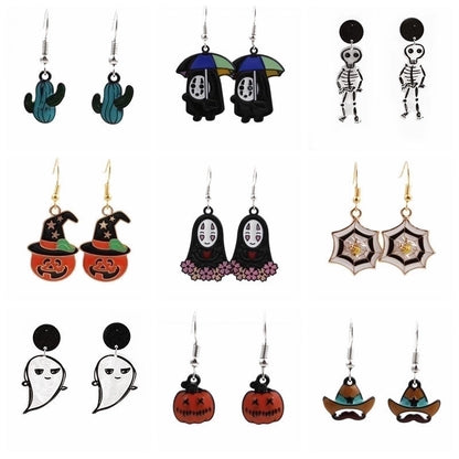 Halloween Ghost Skull Pumpkin Earrings