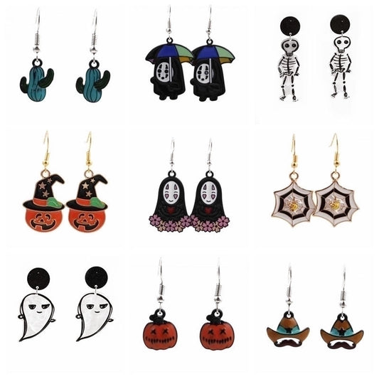 Halloween Ghost Skull Pumpkin Earrings
