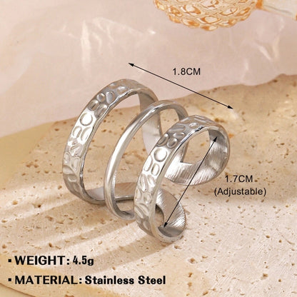 Minimalist Geometric 304 Stainless Steel Irregular Plating Open Rings