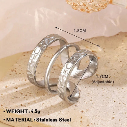 Minimalist Geometric 304 Stainless Steel Irregular Plating Open Rings