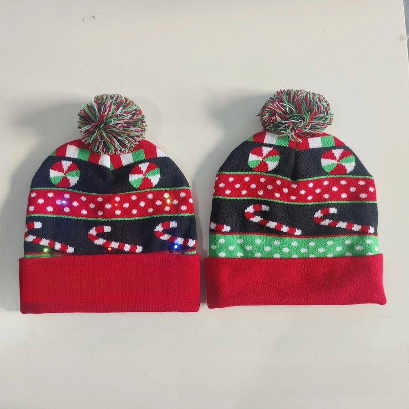 Kid'S IG Style Santa Claus Elk Pom Poms Wool Cap