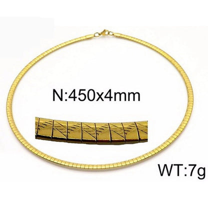 Titanium Steel 18K Gold Plated Fashion Plating Geometric Choker
