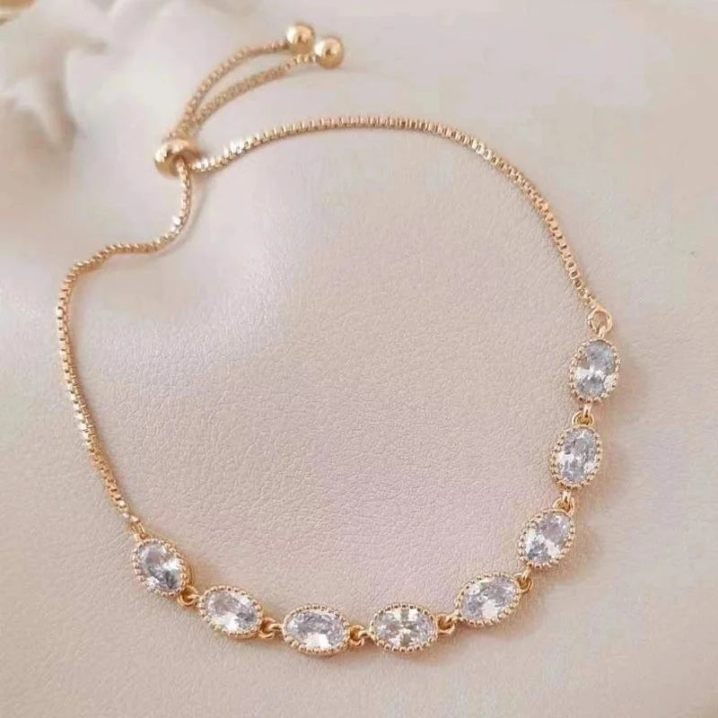 Modern Style Flower Butterfly Copper Inlay Artificial Gemstones Bracelets