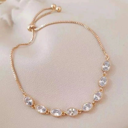 Modern Style Flower Butterfly Copper Inlay Artificial Gemstones Bracelets