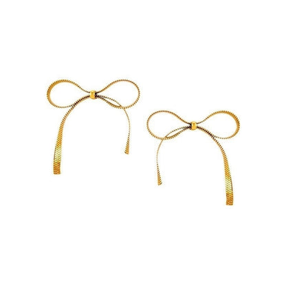 Elegant Sweet Streetwear Bow Knot Titanium Steel Plating Bracelets Earrings Necklace