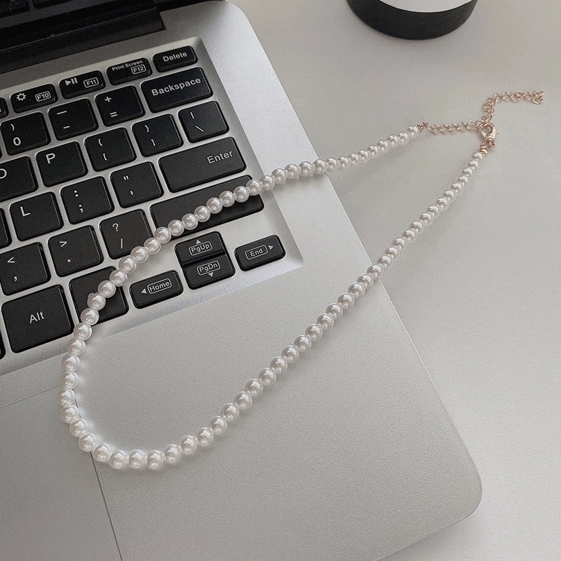 Fashion Heart Shape Titanium Steel Beaded Zircon Layered Necklaces 1 Piece
