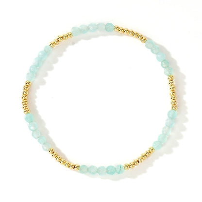 Bohemian Geometric Natural Stone Copper Bracelets In Bulk