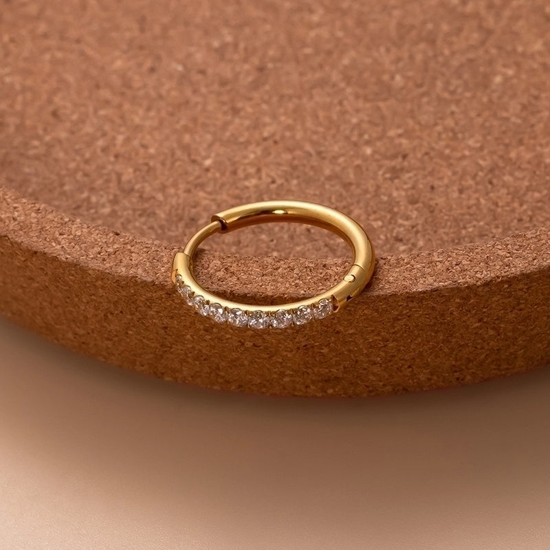 1 Piece Ear Cartilage Rings & Studs Minimalist Classic Style Shiny Round 316L Stainless Steel Plating Inlay Zircon