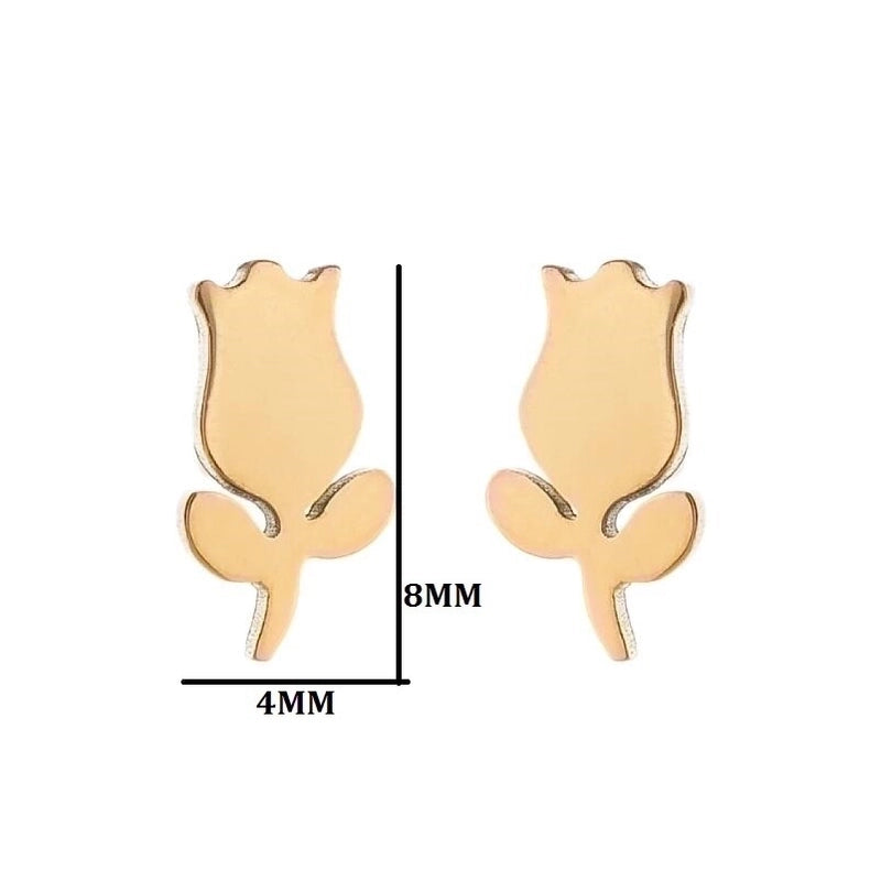 1 Pair Fashion Snowflake Plating 304 Stainless Steel 18K Gold Plated Ear Studs