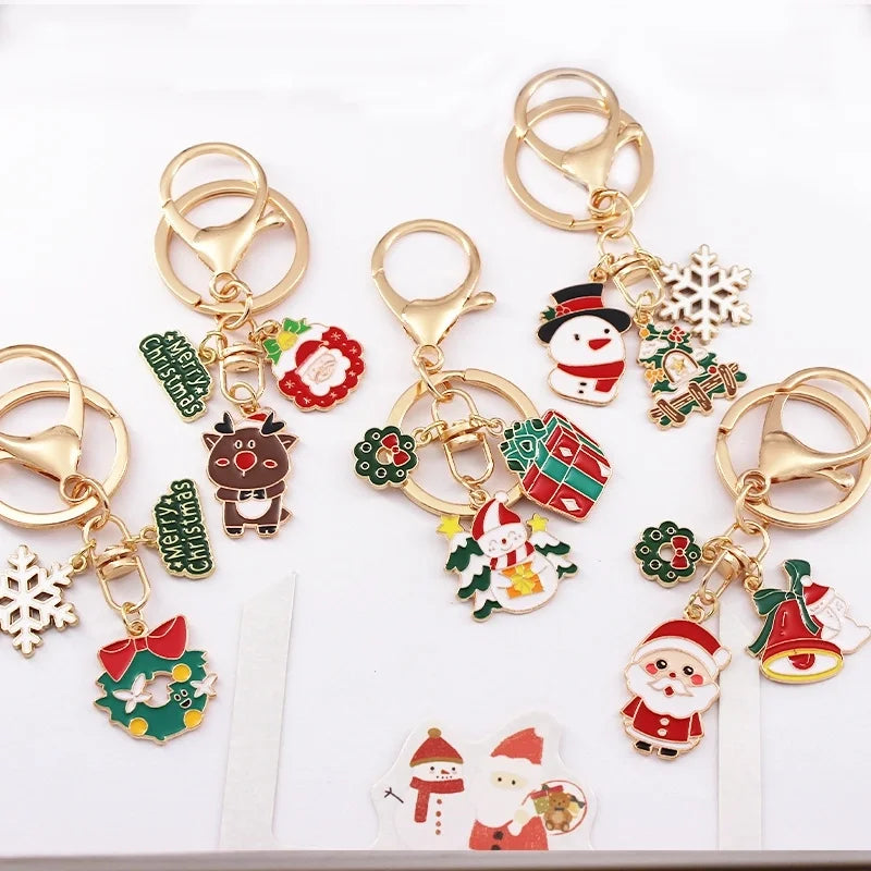 Cartoon Style Santa Claus Snowflake Zinc Alloy Christmas Unisex Keychain