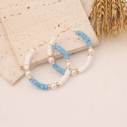 1 Piece Elegant Minimalist Classic Style Geometric Soft Clay 18K Gold Plated Earrings