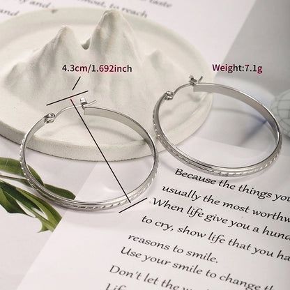 1 Pair XUPING Minimalist Geometric Round Irregular 304 Stainless Steel Hoop Earrings