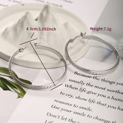 1 Pair XUPING Minimalist Geometric Round Irregular 304 Stainless Steel Hoop Earrings
