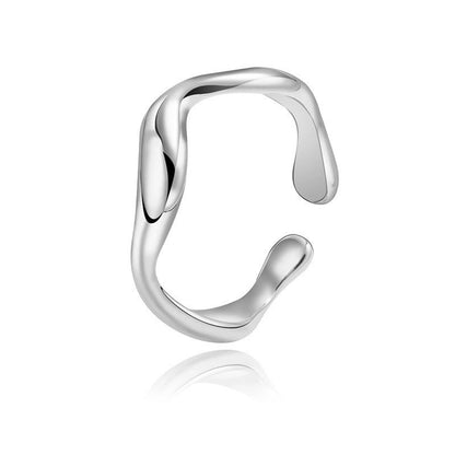 Minimalist U Shape Titanium Steel Plating 18k Gold Plated Open Ring
