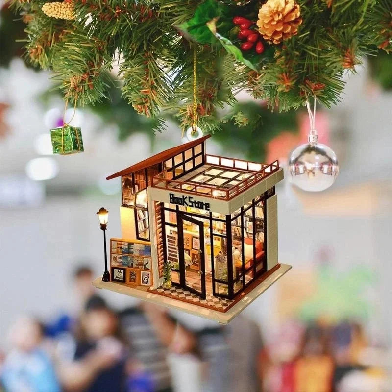 Cross-border Christmas Pendant Hanging Ornaments With Lanyard Christmas Tree Pendant Dachshund House Pendant Home Decorations