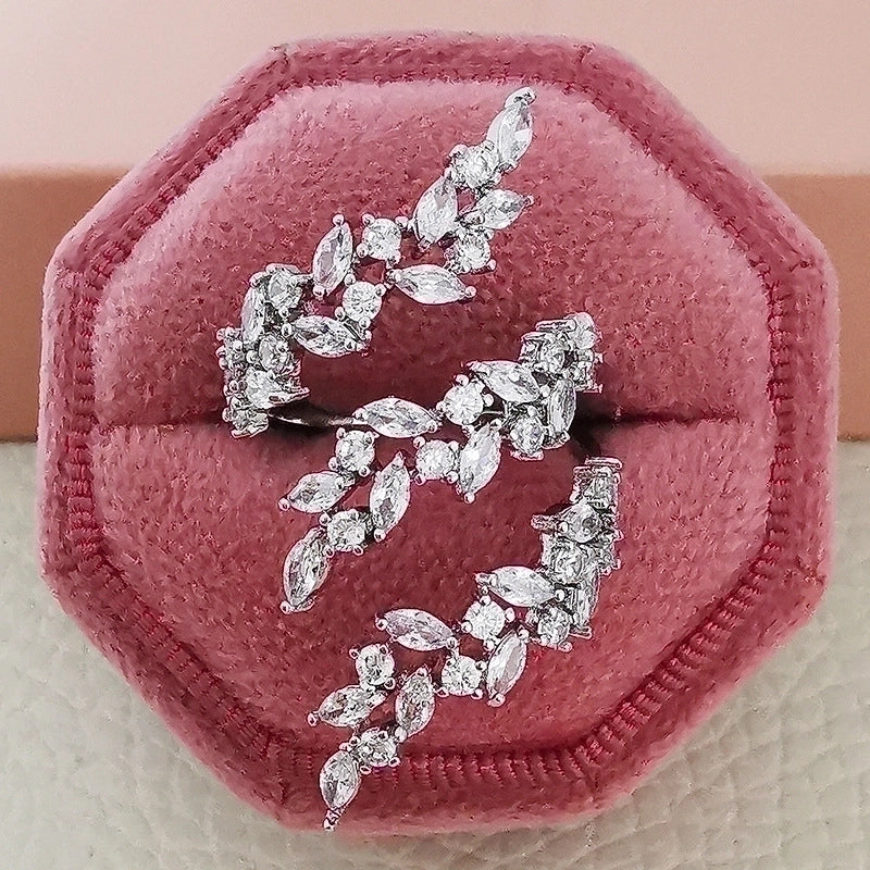 1 Piece Fashion Butterfly Copper Inlay Zircon Open Ring