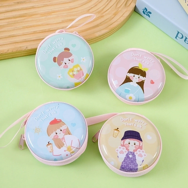 3 Pieces Women'S Cartoon Tinplate Zipper Coin Purses