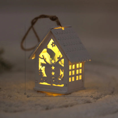 Christmas Minimalist Classic Style Christmas House Christmas Tree Wood Party Festival Hanging Ornaments Decorations Hanging Ornaments