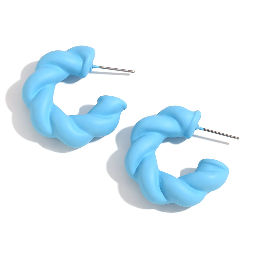 Fashion Twisted Geometric Stainless Steel 18K Gold Plated Stud Earrings