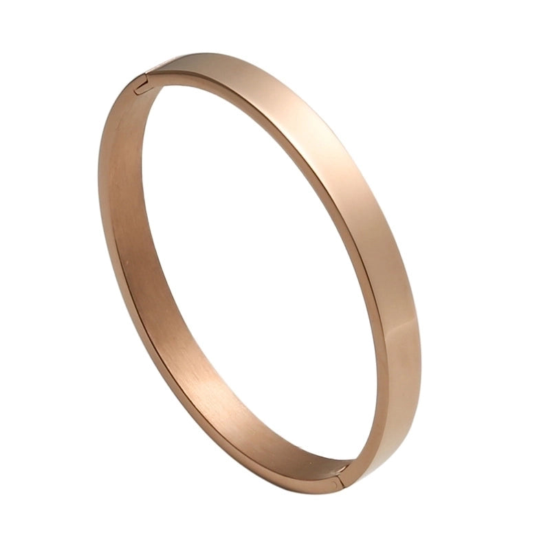 Minimalist Solid Color Stainless Steel Gold Plated Bangle In Bulk