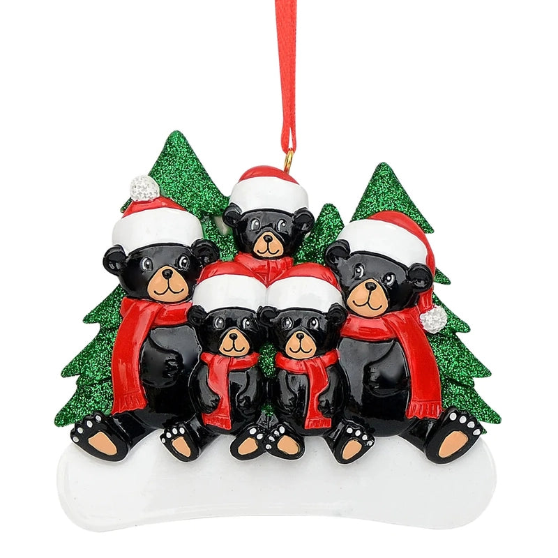 Christmas Cartoon Style Bear Snowman Resin Indoor Party Festival Hanging Ornaments