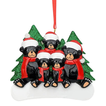 Christmas Cute Christmas Tree Bear Snowman Resin Party Hanging Ornaments