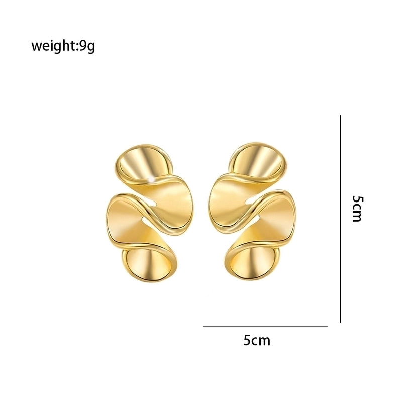 1 Pair Elegant Minimalist Printing Solid Color 304 Stainless Steel Ear Studs