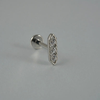 1 Piece Lip Rings Casual Vacation Tropical Cross G23 Titanium Alloy Plating Zircon 18K Gold Plated Lip Rings Ear Cartilage Rings & Studs