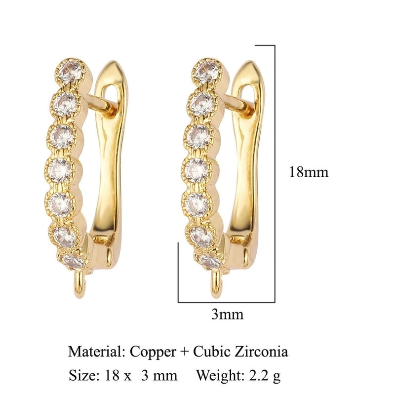 1 Pair Minimalist Solid Color Inlay Copper Zircon Earrings