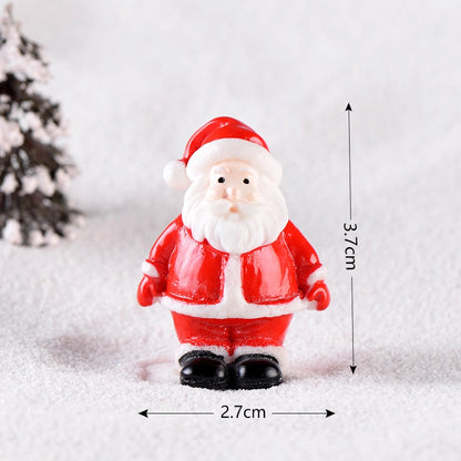 New Christmas Old Man Snowman Micro Landscape Snow Scene Train Box Christmas Socks Small Gift Bells Resin Ornaments