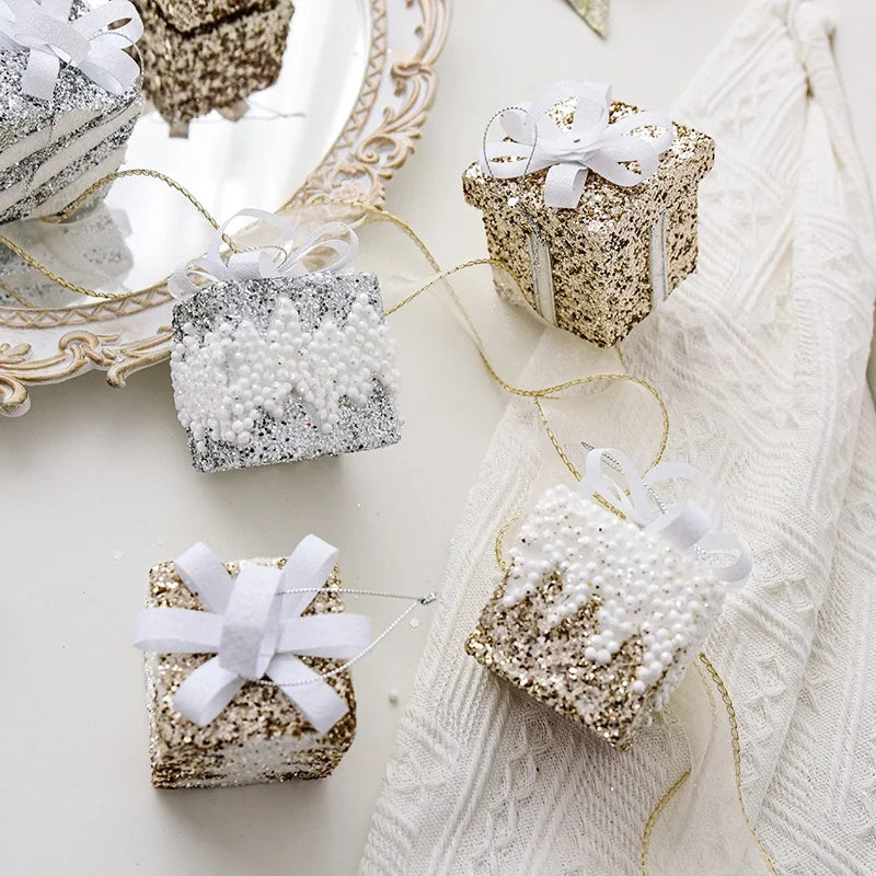 Christmas Nordic Style Classic Style Gift Box Foam Party Festival Hanging Ornaments Decorative Props Decorations Hanging Ornaments