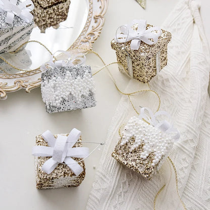 Christmas Nordic Style Classic Style Gift Box Foam Party Festival Hanging Ornaments Decorative Props Decorations Hanging Ornaments