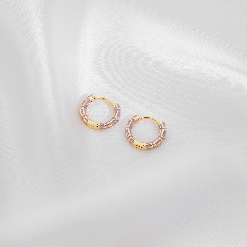 1 Pair Casual Minimalist Commute Circle Round Painted Copper Gold Plated Earrings