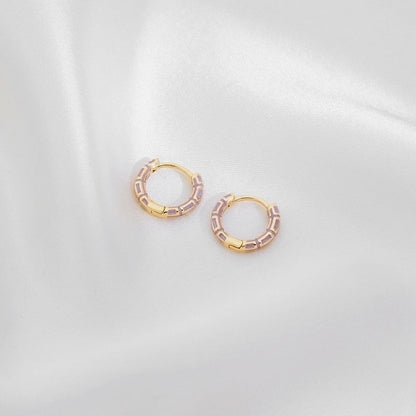 1 Pair Casual Minimalist Commute Circle Round Painted Copper Gold Plated Earrings