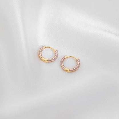 1 Pair Casual Minimalist Commute Circle Round Painted Copper Gold Plated Earrings