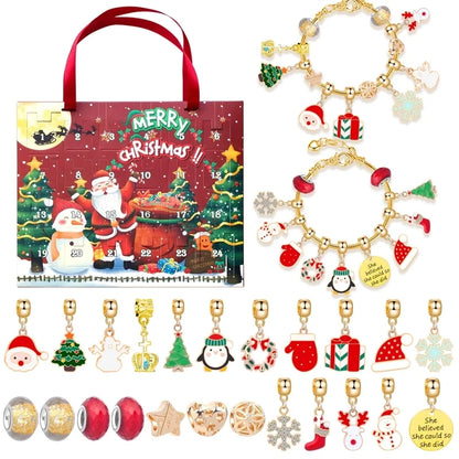 1 Set Zinc Alloy Christmas Tree Santa Claus Snowman Advent Calendar Jewelry Accessories