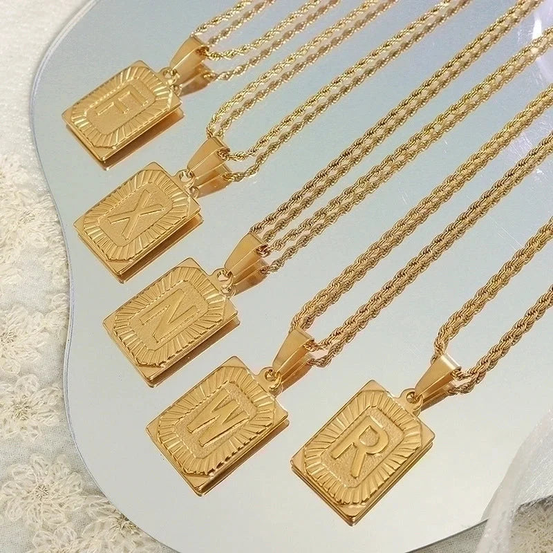 Minimalist Letter 304 Stainless Steel 18K Gold Plated Plating Choker