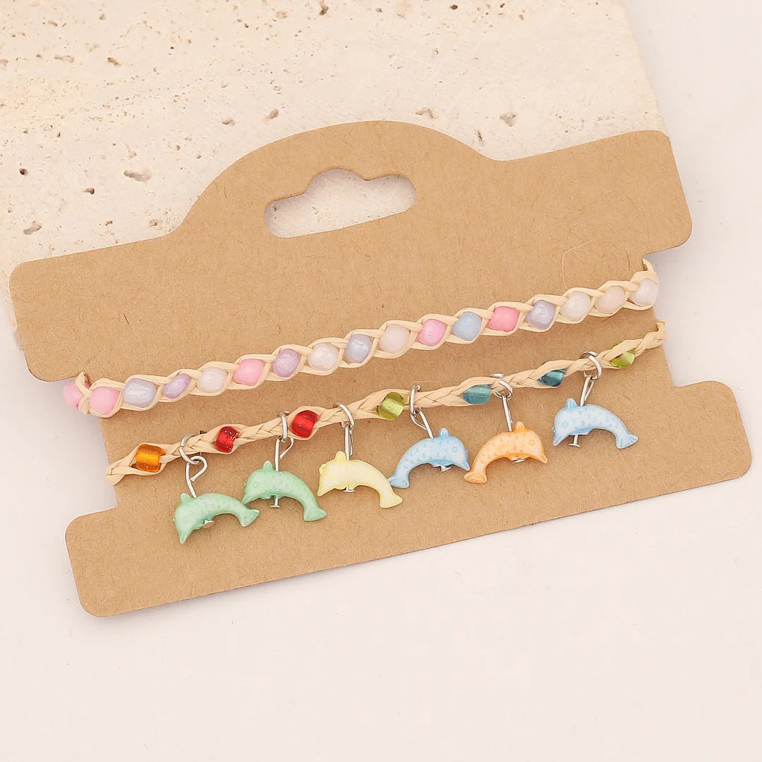 Women Natural Starfish Chinese Zodiac Animal Bead Handmade Bracelets