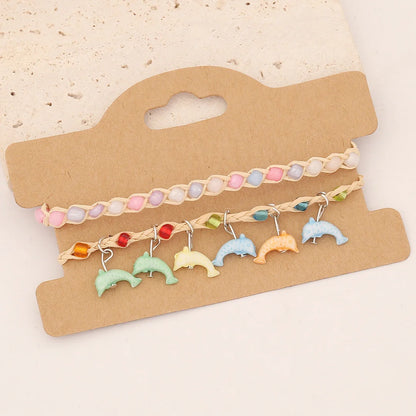 Women Natural Starfish Chinese Zodiac Animal Bead Handmade Bracelets