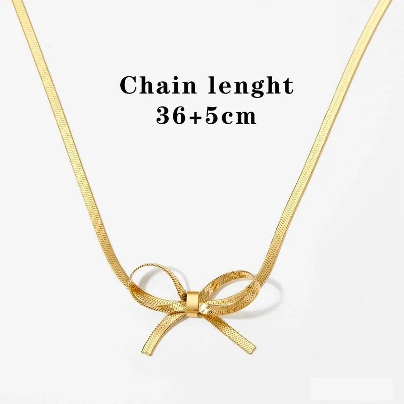 Casual Vacation Bow Knot 304 Stainless Steel 16K Gold Plated White Gold Plated Gold Plated Plating Bracelets Earrings Necklace