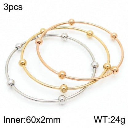 Minimalist Streetwear Solid Color Stainless Steel 18K Gold Plated Bangle In Bulk