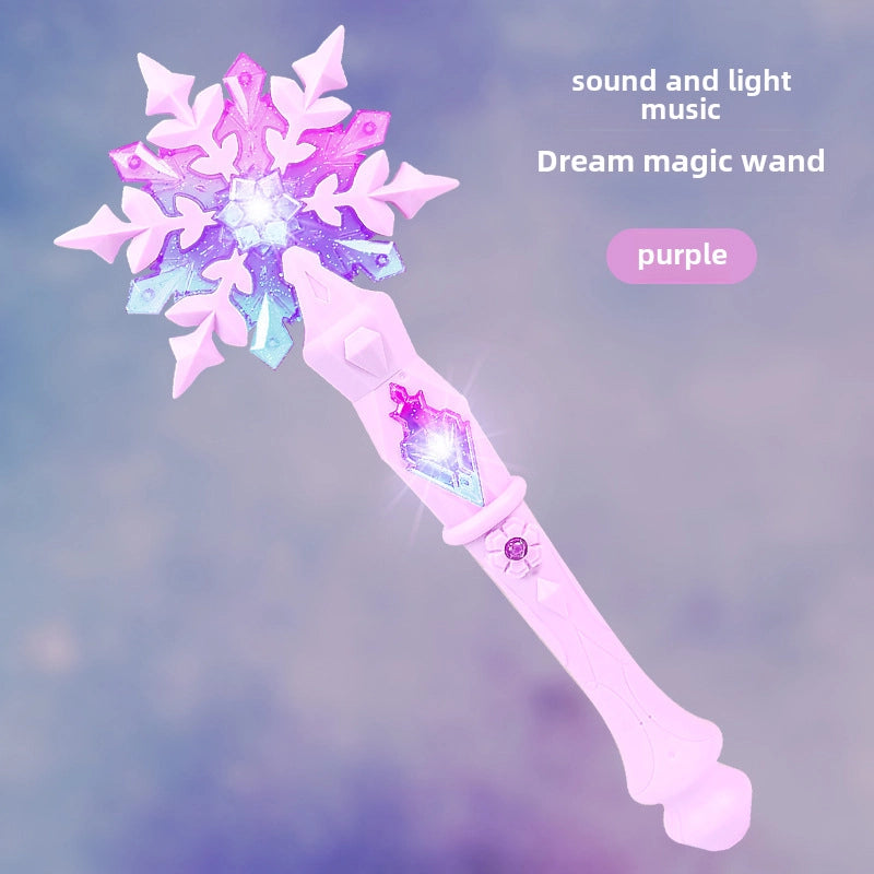 Girls Set Christmas Snowflake Flash Glow Stick Magic Scepter Stick Children Flash Toy