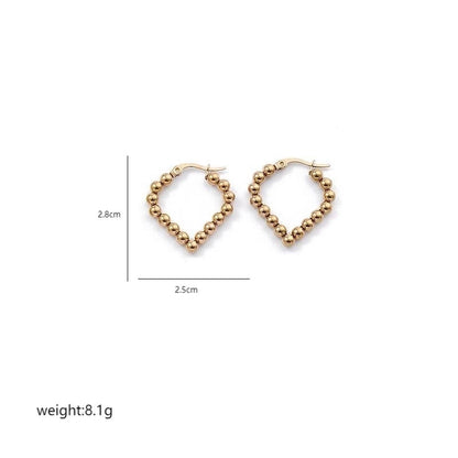 1 Pair Elegant Sweet Commute Heart Shape Plating Stainless Steel 18K Gold Plated Earrings